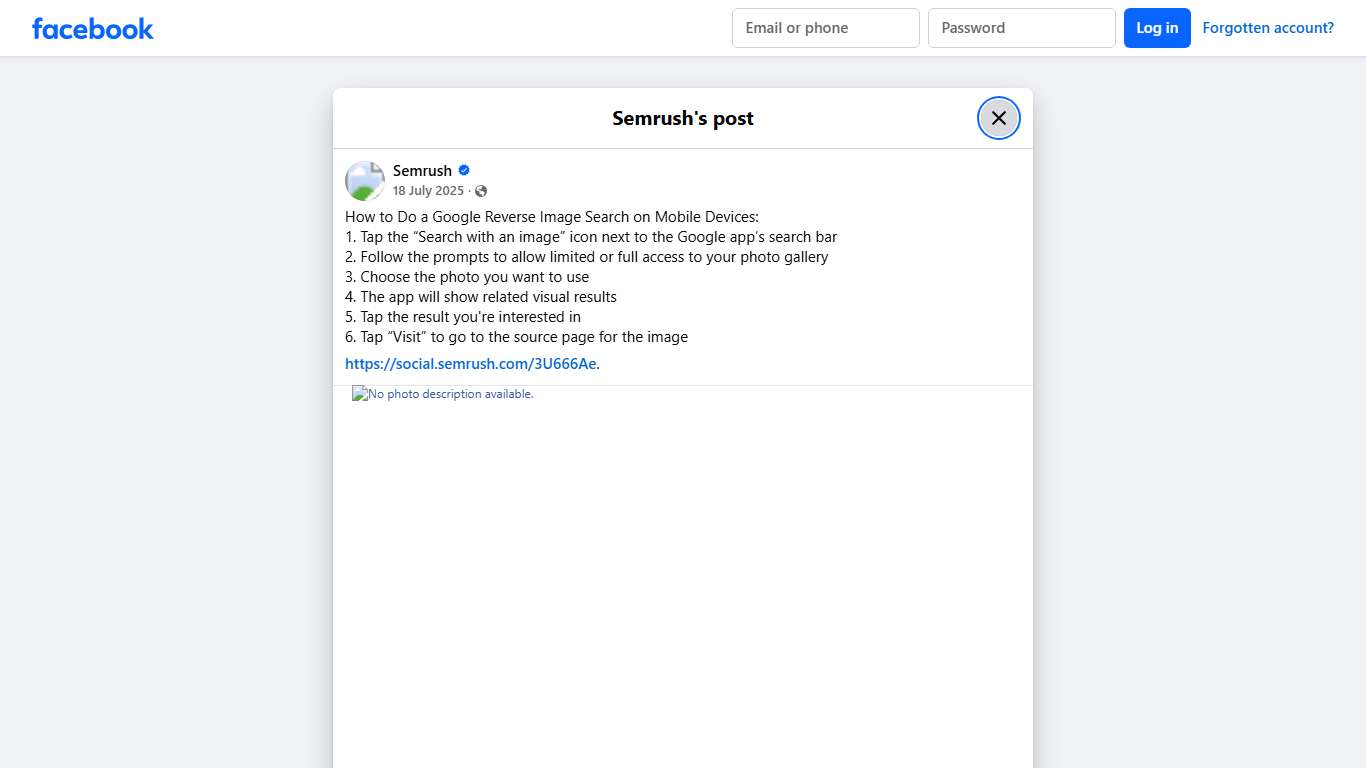 Semrush - How to Do a Google Reverse Image Search on... | Facebook